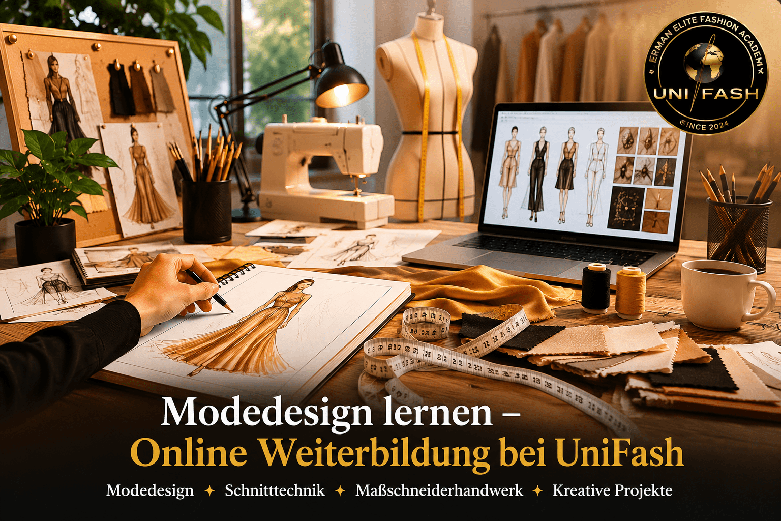 Modedesign lernen bei UniFash mit Online Weiterbildung Schnitttechnik und Maßschneiderhandwerk