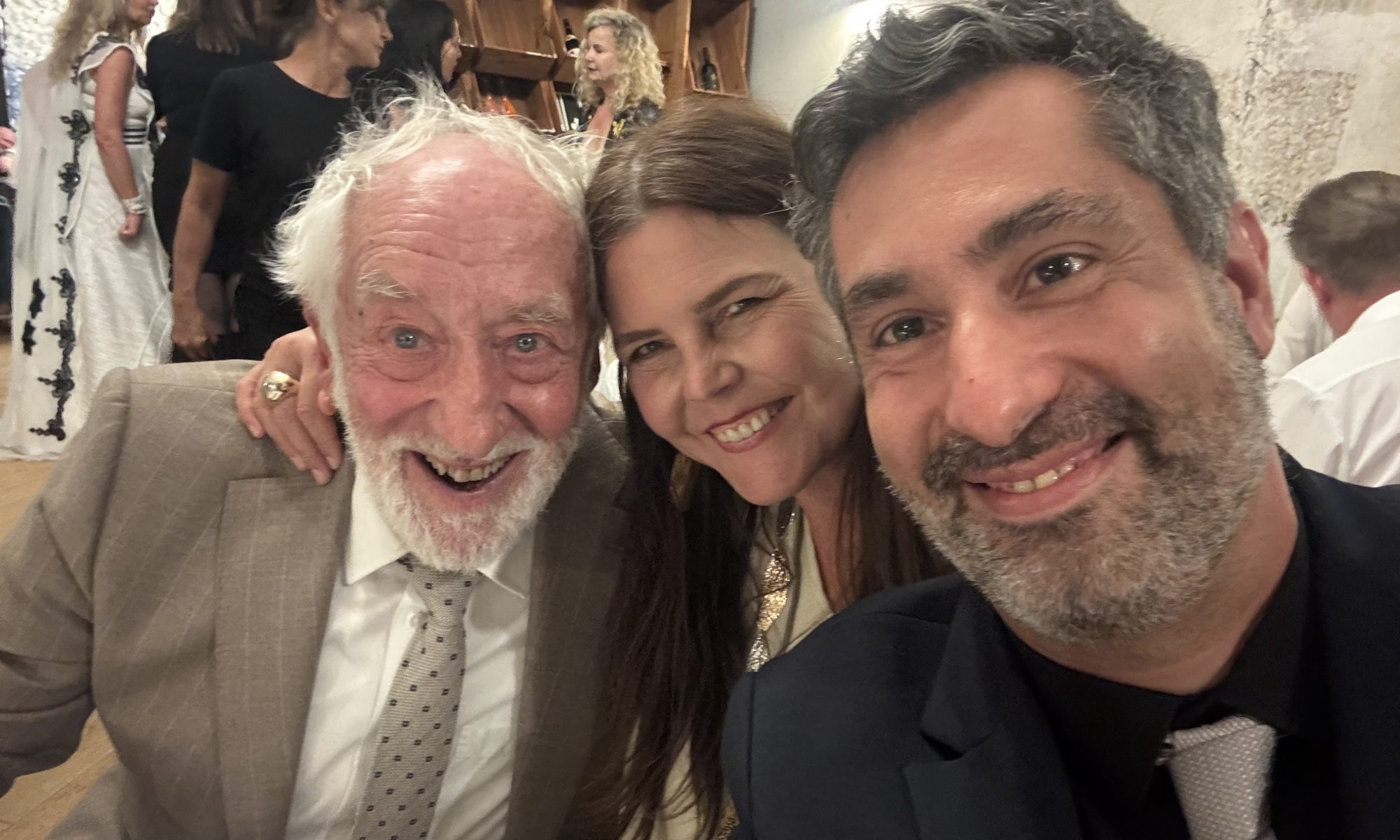 Didi Hallervorden mit Dr. Iris Peitzmeier und Roberto Valguarnera von UniFash beim Taste & Talk