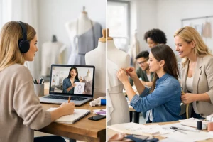 Digitales Lernen oder Präsenzunterricht in der Mode?